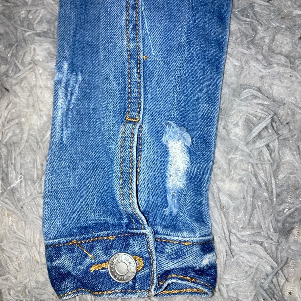 LISTING WILL BE REMOVED 4/23 Almost Famous Blue Distressed Ripped Denim Jacket - Picture 6 of 8